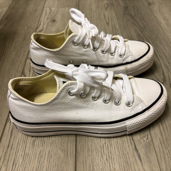 Converse Platform All Star White Canvas Sneakers - Picture 3 of 7